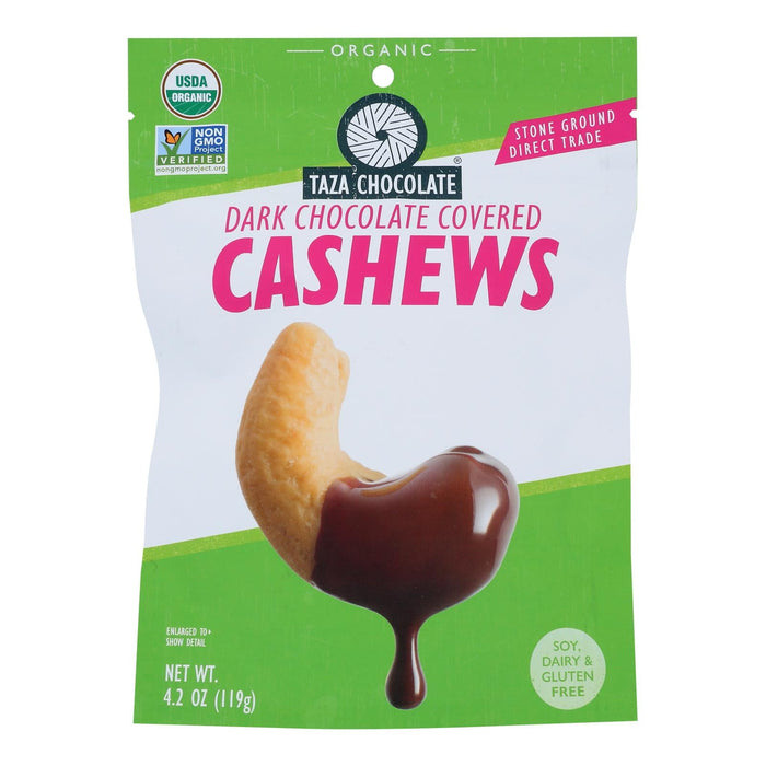 Taza Chocolate Cashews, Chocolate Covered - 3.5 Oz, Case of 12