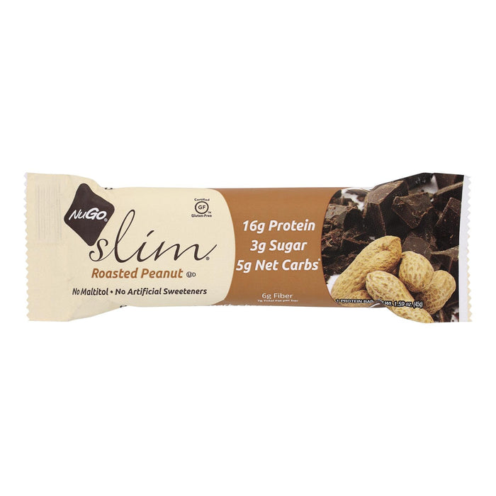Nugo Slim Roasted Peanut Nutrition Bars, 1.59 Oz Bars (12-Pack)