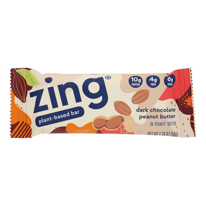 Zing Bars Chocolate Peanut Butter Nutrition Bar, 1.76 Oz Bars, 12 Count Case