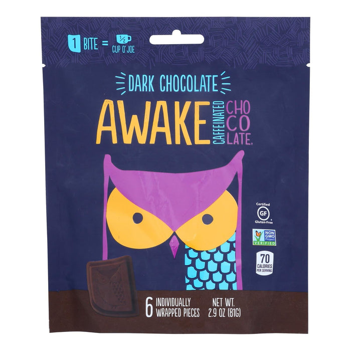 Awake Chocolate Case of 10 Dark Chocolate 2.9 Oz Bags