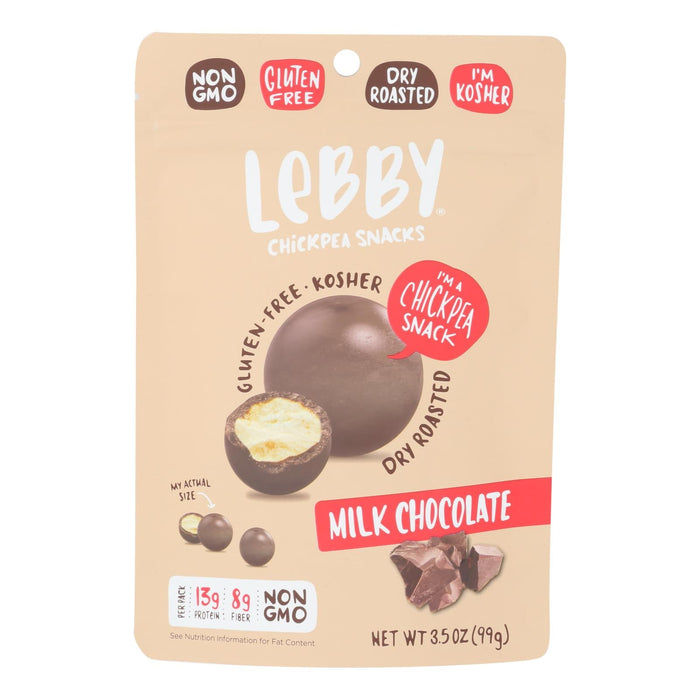 Lebby Snacks Milk Chocolate Chickpea Snacks, 3.5 Oz, Pack of 6