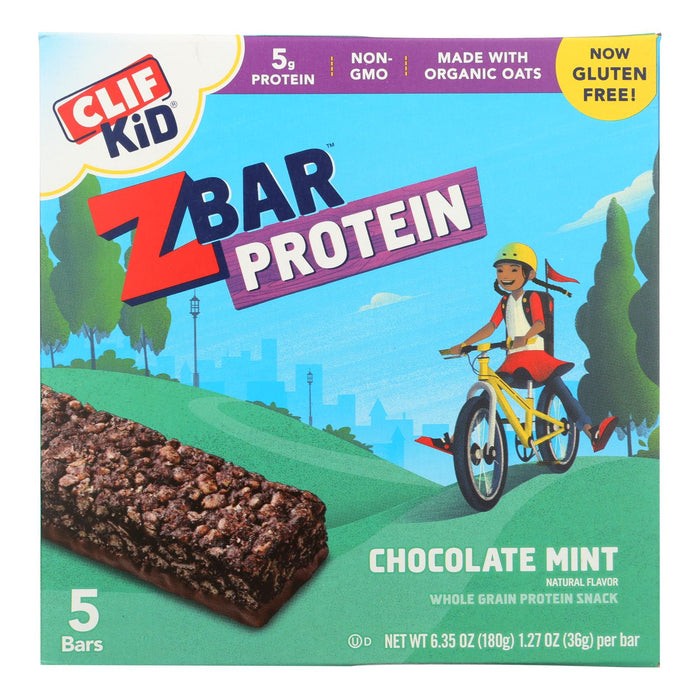 Clif Kid Zbar Organic Protein Bar - Chocolate Mint, 6-Pack (1.27 Oz. Each)