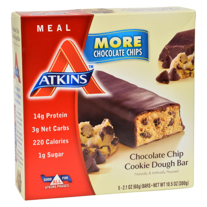 Atkins Advantage Chocolate Chip Cookie Dough Protein Bars - 5 Pack