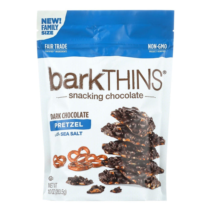 Bark Thins Dark Chocolate Snacking Pretzels with Sea Salt - 10 Oz., Case of 9