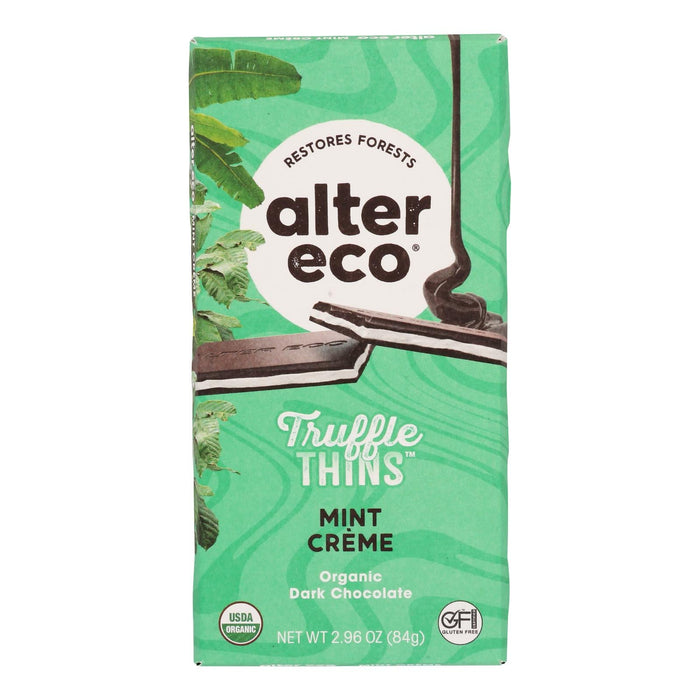 Alter Eco Dark Chocolate Thin Mints Cream Cookies - 2.96 Oz - Pack of 12