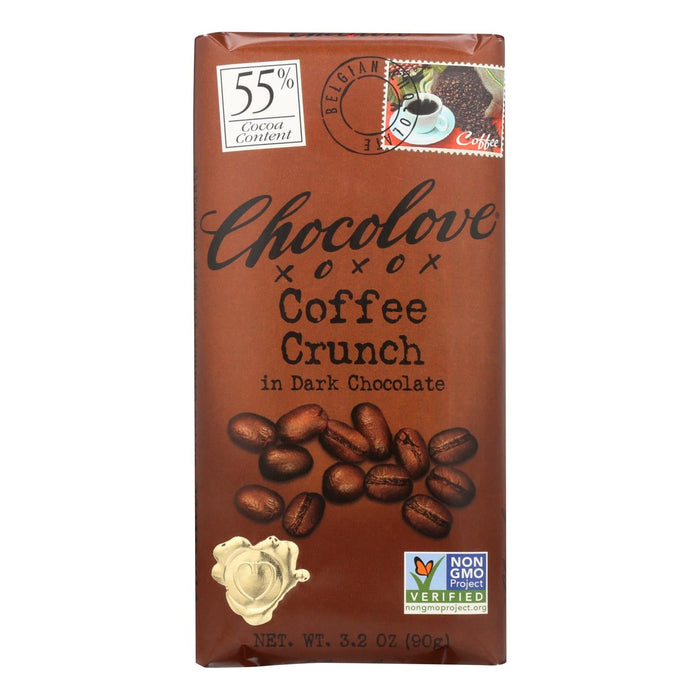 Chocolove Xoxox Premium Dark Chocolate Coffee Crunch Bar - 3.2 Oz