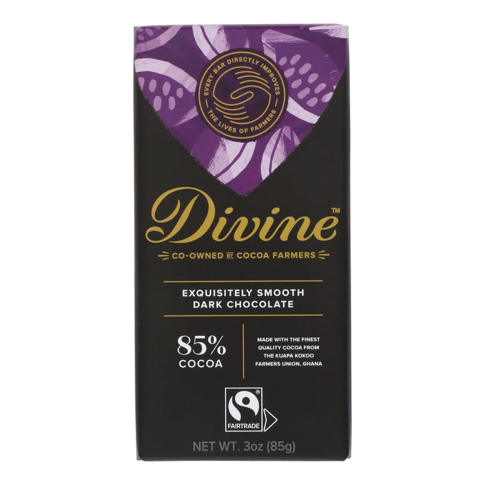 Divine 85% Dark Chocolate Bars - 3 Oz x 12