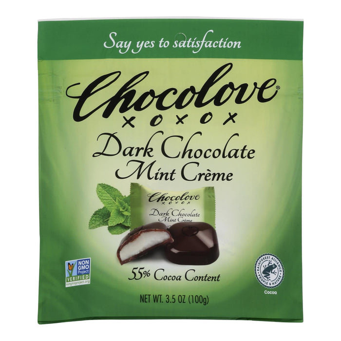 Chocolove Mint Creme Dark Chocolate Bites - 3.5 Oz - Case of 8