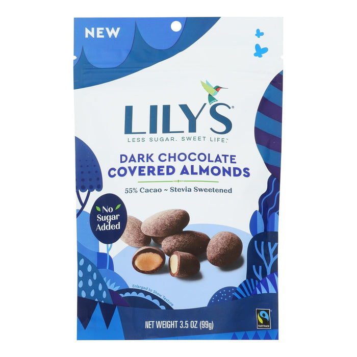 Lily's Sweets Covered Almonds Dark Chocolate Stevia, Case of 12