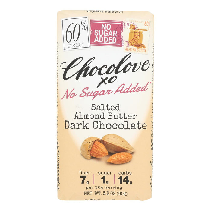 Chocolove XO Dark Chocolate Bar with Salted Almond Butter - 10-Pack - 3.2 oz Each