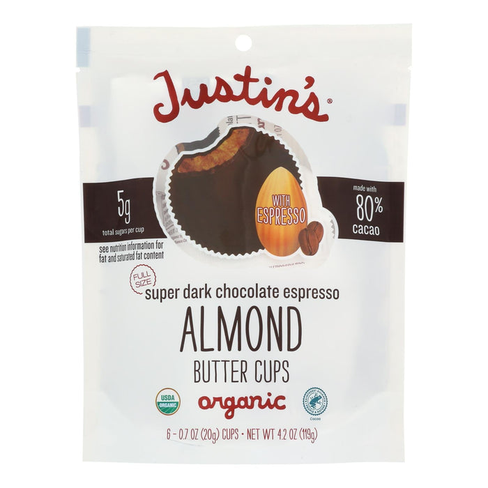 Justin's Almbtr Dark Chocolate Espresso - 4.2 Oz Pack of 6