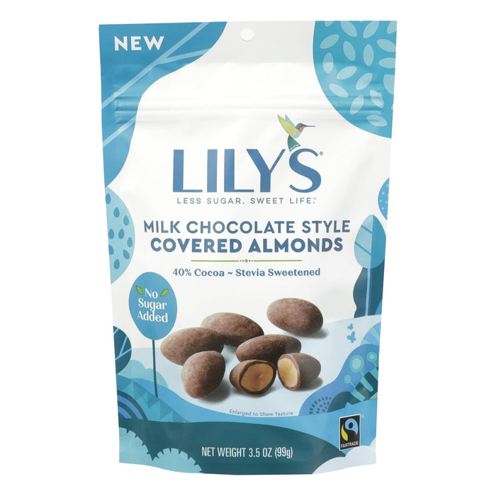 Lily's Sweets Covered Almond Milk Chocolate Stevia, 3.5 Oz - Case of 12