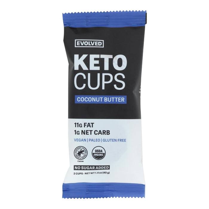 Evolved Keto Cups Peanut Butter 2-Pack, Case of 9 - 1.41 oz