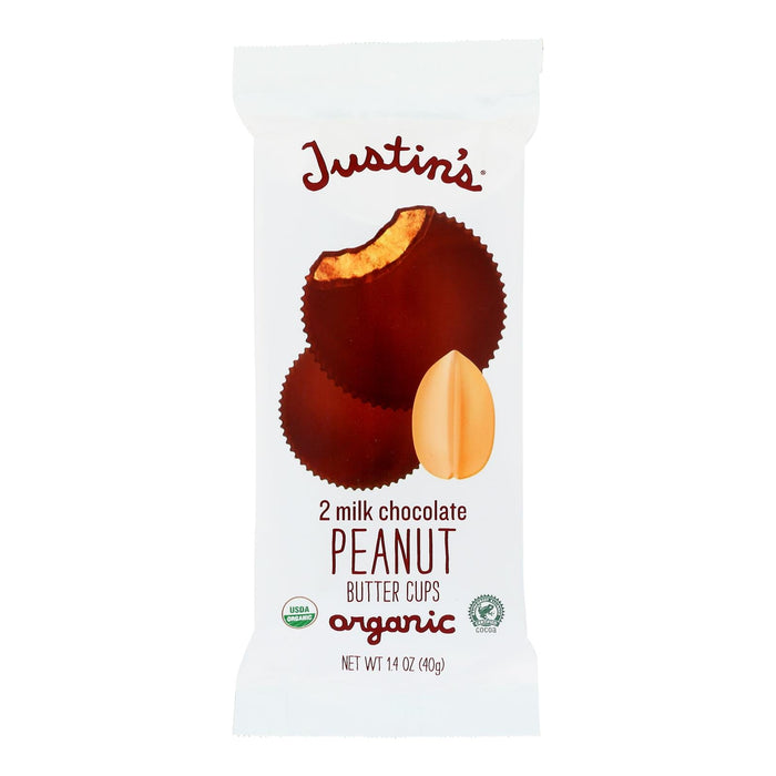 Justin's Nut Butter Organic Milk Chocolate Peanut Butter Cups - 12 x 1.4 Oz. Packs