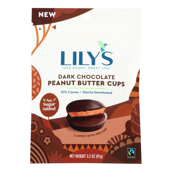 Lily's Sweets Peanut Butter Cup Dark Chocolate - 12-Count, 3.2 Oz Each