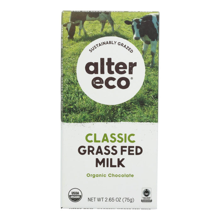 Alter Eco Organic Classic Milk Chocolate, 2.65 Oz. (12-Pack)