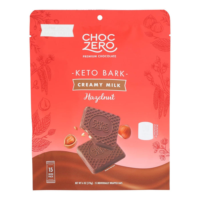 Choc Zero Keto Milk Chocolate Hazelnut - 12 Pack of 6 Oz Bars