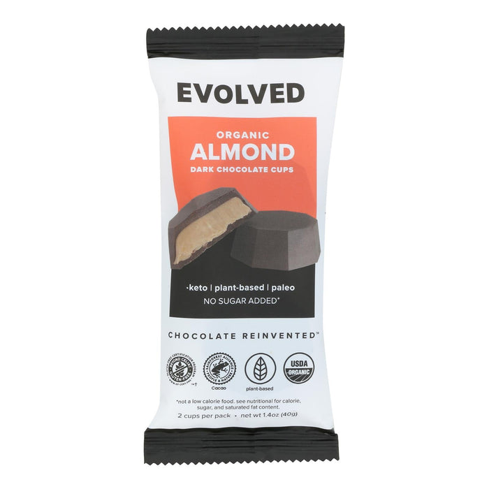 Evolved Keto Cups Almond 1.41 Oz - Case of 18 - Keto Friendly