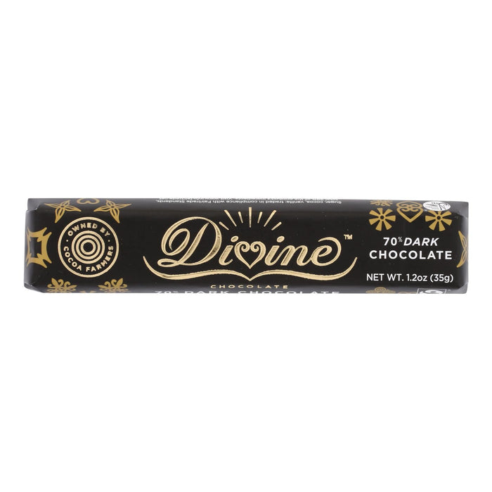 Divine Dark Chocolate Snack Bars - Case of 18 - 1.2 Oz Each