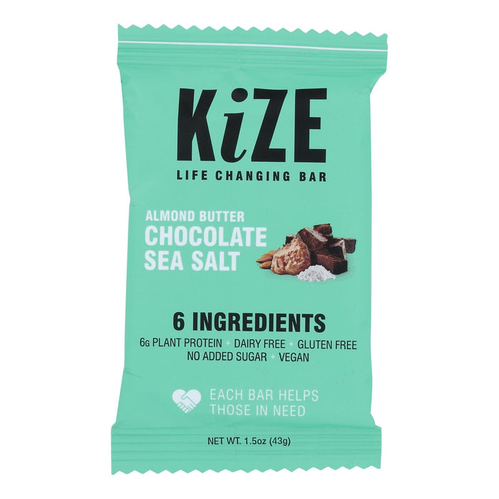 Kize Concepts Energy Bar: Almond Chocolate Sea Salt, 1.5 Oz, Pack of 10