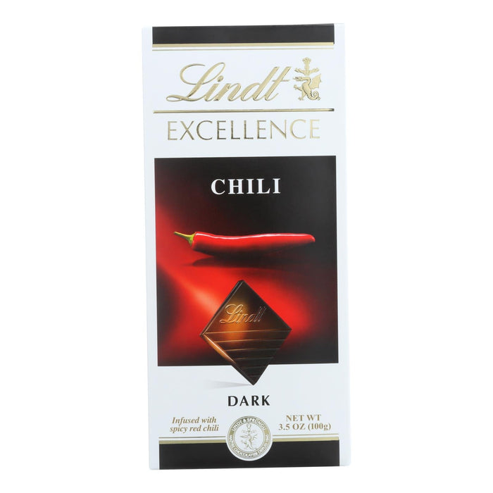 Lindt Excellence Chili Dark Chocolate Bar, 47% Cocoa, 3.5 Oz Bars - Case of 12