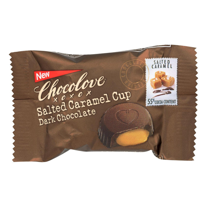 Chocolove Xoxox Salted Caramel Dark Chocolate Cups - .6 Oz - Case of 50