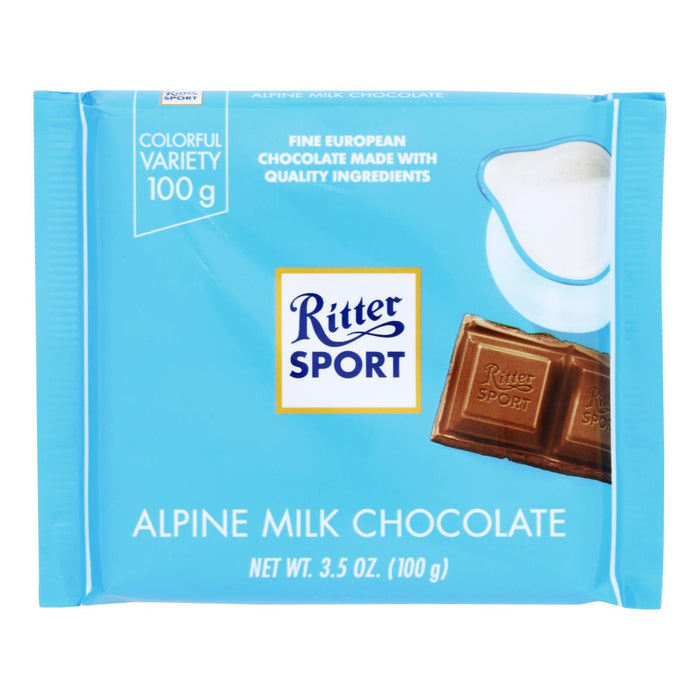 Ritter Sport Milk Chocolate 30% Cocoa - Alpine - 3.5 Oz - Case of 12