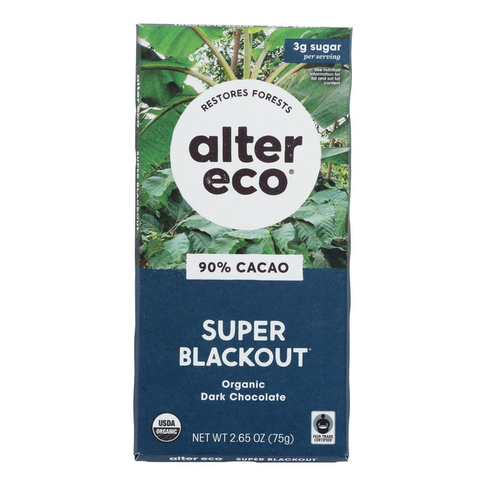 Alter Eco Organic Dark Super Blackout Chocolate Bar - 2.65 Oz - Case of 12
