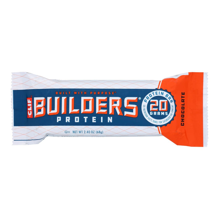 Clif Builder's Bar Chocolate Snack, 2.4 Oz - Pack of 12