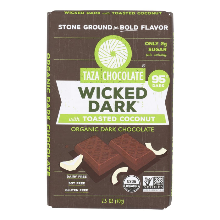 Taza Chocolate Organic Dark Chocolate, 2.5 Oz Bars (Case of 10)