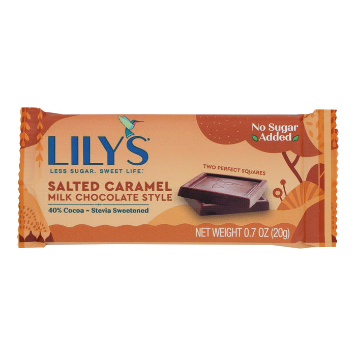 Lily's Milk Chocolate Mini Bars with Sea Salt Caramel, Case of 18 - 0.7 Oz Each
