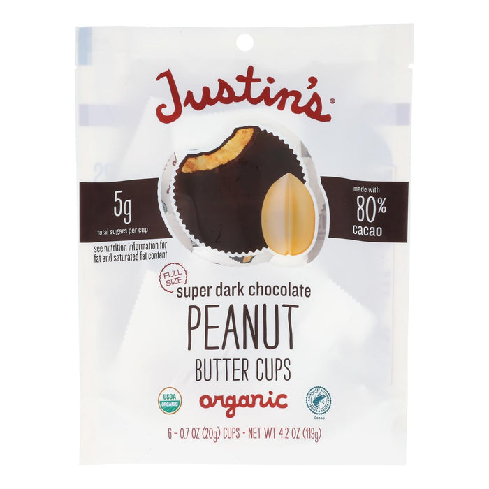 Justin's Dark Chocolate Peanut Butter Cups, 6-Pack (4.2 oz)