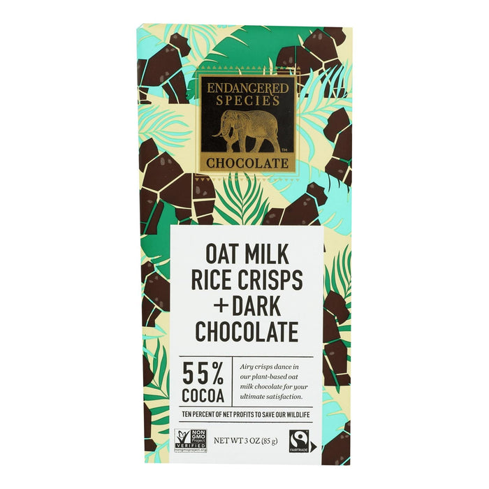 Endangered Species Chocolate Dark Chocolate Quinoa Crispy Oat Milk - Pack of 12 - 3 Oz
