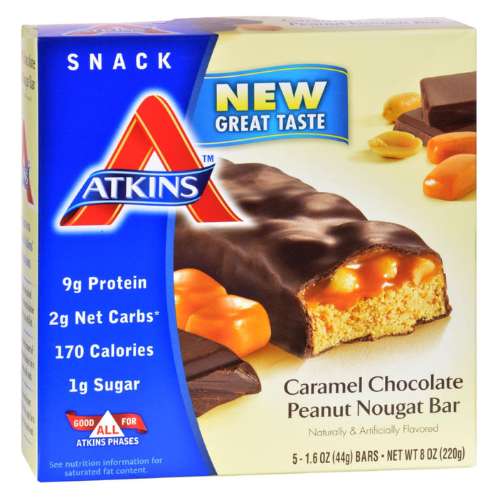 Atkins Advantage Bar Caramel Chocolate Peanut Nougat, 5 Bars