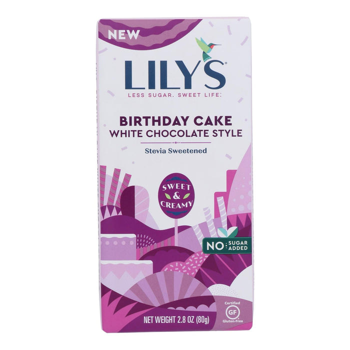 Lily's Chocolate Cake Bar, White Chocolate, 2.8 Oz, Case of 12