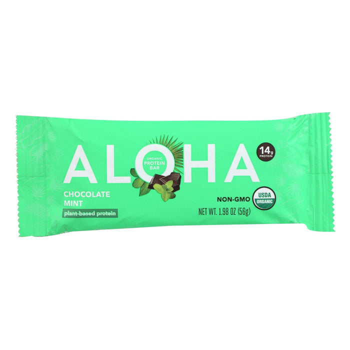 Aloha PLT Protein Bar, Chocolate Mint, 12 Pack, 1.98 Oz Bars