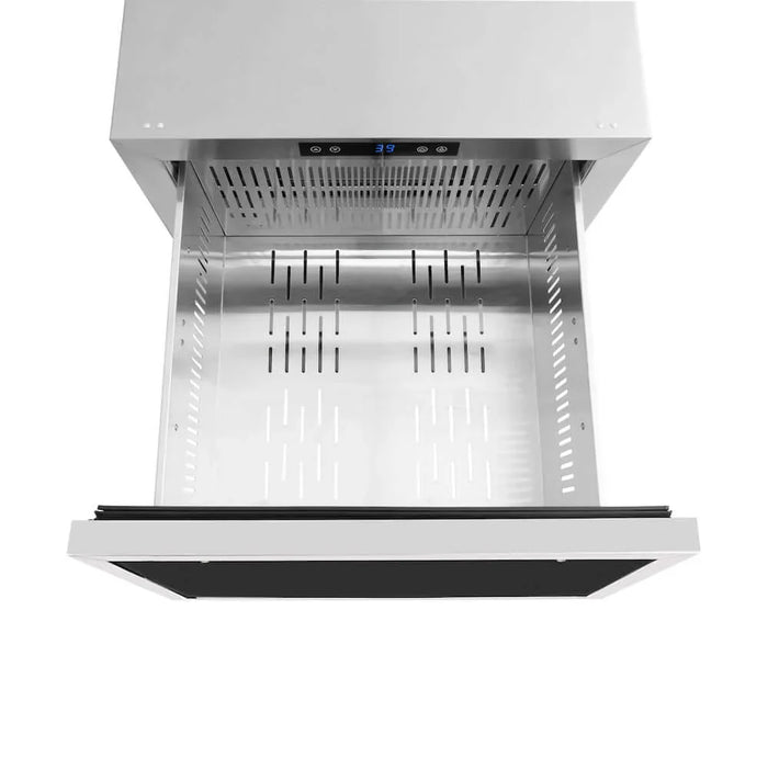 ZLINE 24" Touchstone 168 Can Outdoor-Rated Dual Refrigerator Drawer, Panel Ready Gold, RDSPOZ-24-G