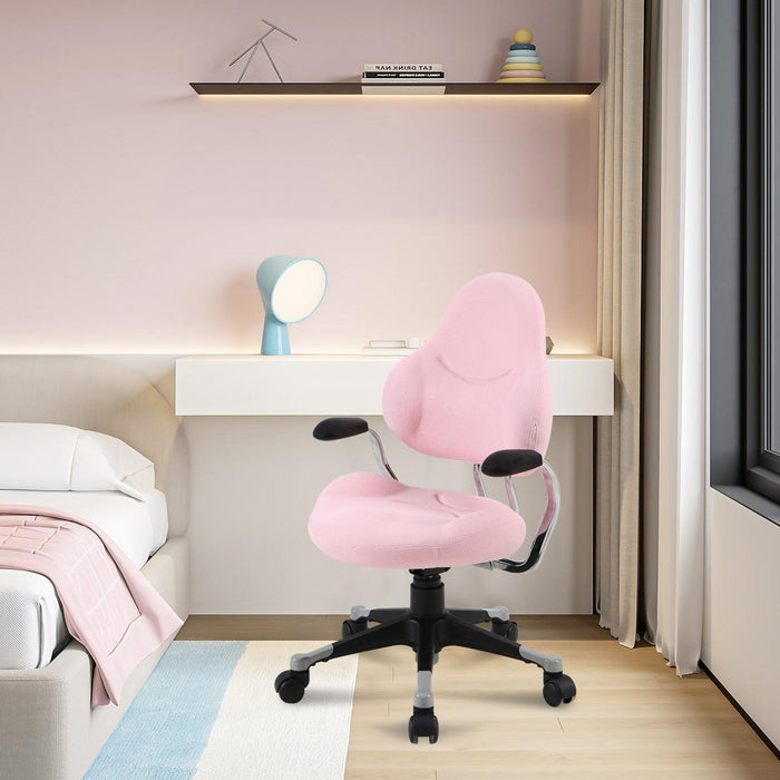 Ergonomic Children Kids Study Desk Chair Swivel Chair with Adjustable Height Mesh Mid-Back, Pink