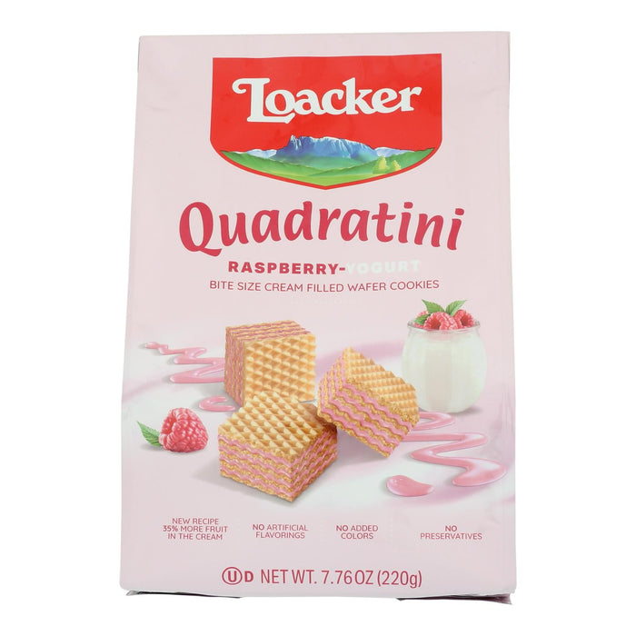 Loacker Quadratini Raspberry-Yogurt Bite Size Wafer Cookies - 6 x 7.76 Oz