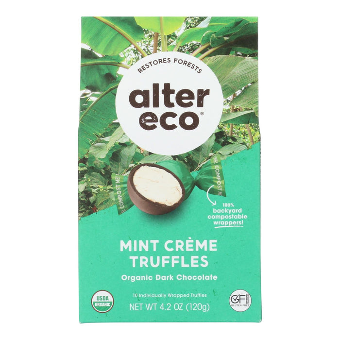 Alter Eco Organic Mint Creme Dark Chocolate Truffles (Case of 8 - 4.2 Oz.)