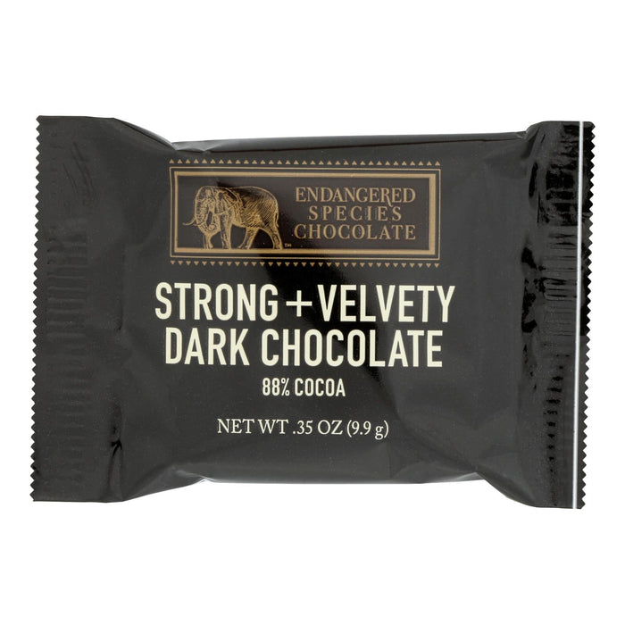 Endangered Species Chocolate - Strong Velvety Dark Chocolate - Case of 250 - 0.35 oz Bars