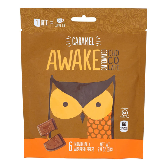 Awake Chocolate Confectionery Milk Choco Caramel - 2.9 oz Bag (Case of 10)