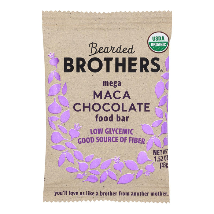 Bearded Brothers Energy Bar - Mega Maca Chocolate - 12 Pack - 1.52 Oz.