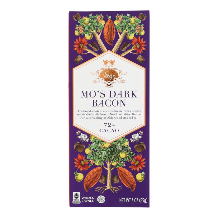 Vosges Haut-Chocolat 62% Cacao Uncured Mo's Dark Bacon Bites - Case of 12 - 3 Oz