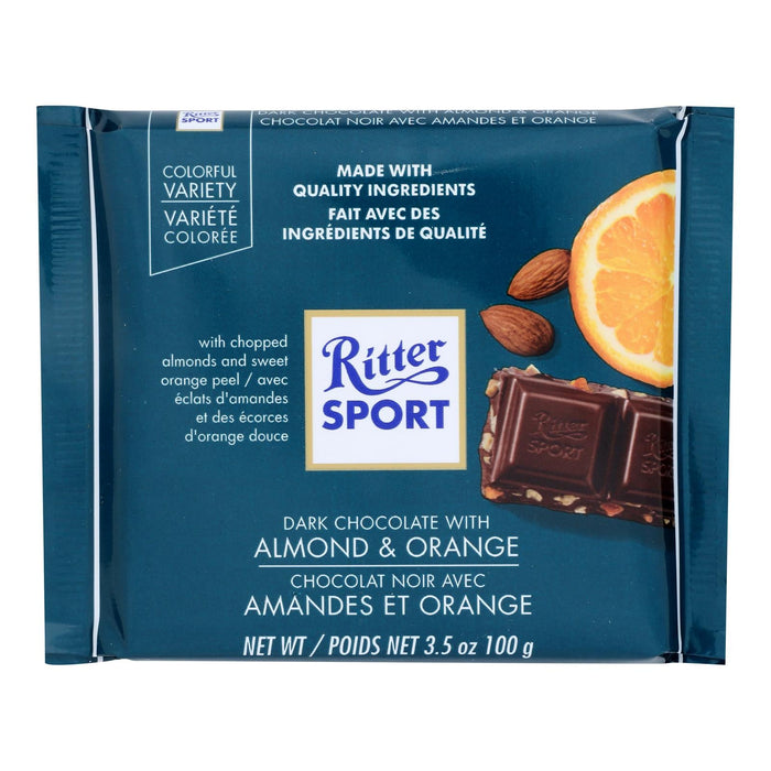 Ritter Sport Dark Chocolate Almond & Orange - 3.5 Oz (12-Pack)