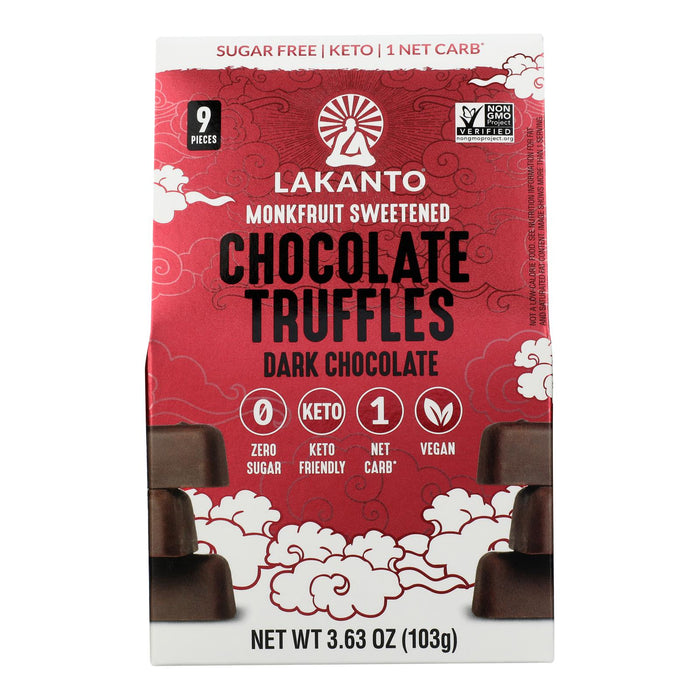 Lakanto Dark Chocolate Truffles Keto Bites, Case of 10 - 3.63 Oz