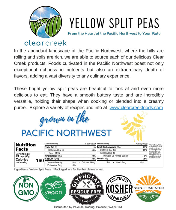 Yellow Split Peas | 25 LB | Certified Glyphosate Residue Free