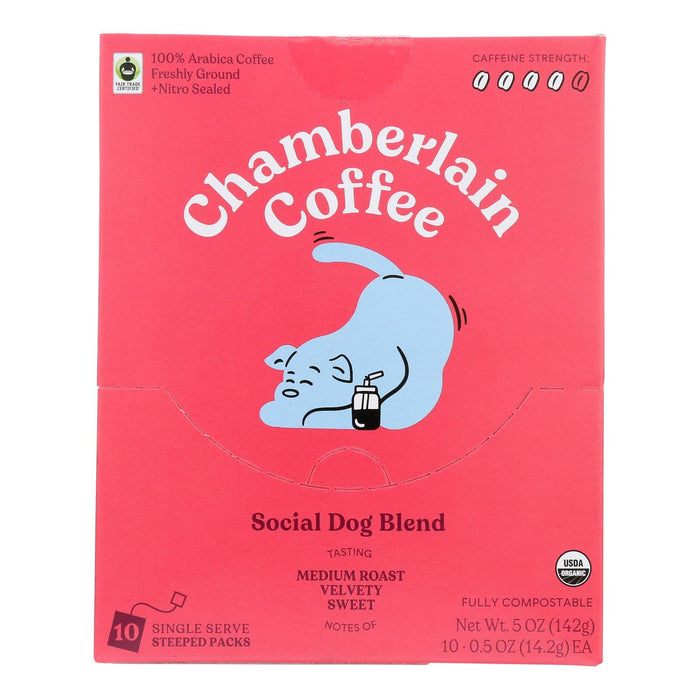 Chamberlain Organic Drip Coffee Bags 10-Pack Boxes (Case of 12) - 5 Oz