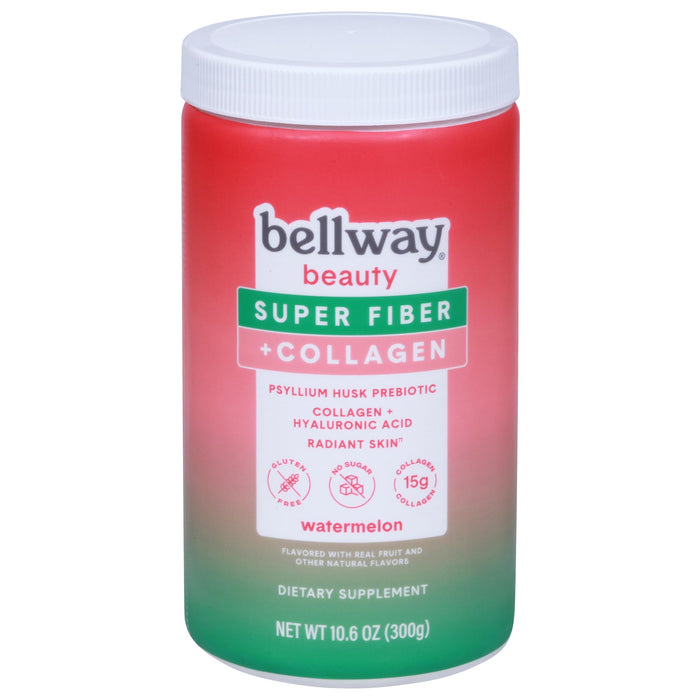 Bellway Super Fiber Collagen Watermelon Powder, Case of 4 - 10.6 oz Each