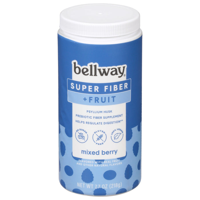 Bellway Super Fiber + Fruit Powder Mix Berry, 7.7 oz (Case of 4)
